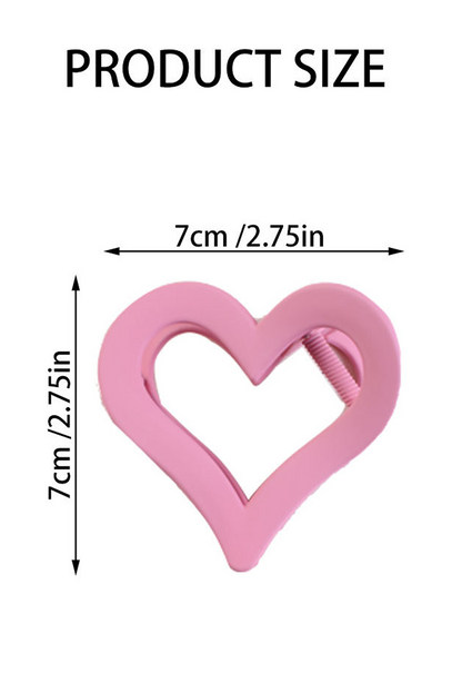 Light Pink Cutout Heart Shape Frosted Small Hair Clip - Bagged Store