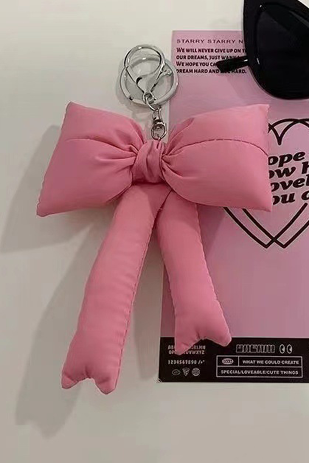 Pink Cute 3D Bow Knot Keychain - Bagged Store