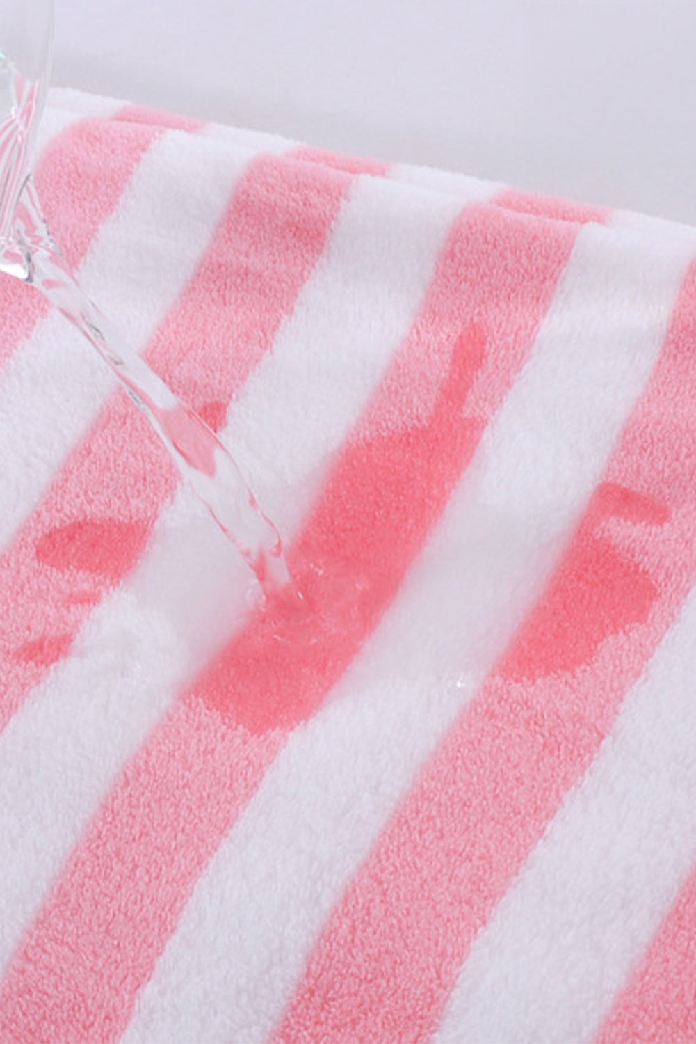 Pink Striped Plush Bath Towel Set - Bagged Store