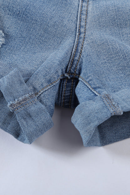 Vintage Faded and Distressed Denim Shorts - Bagged Store