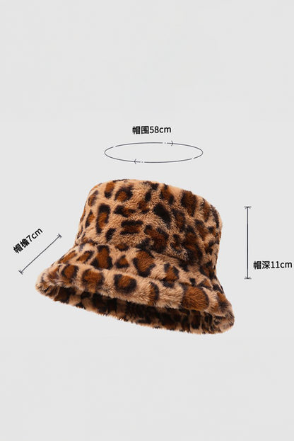 Thai Curry Leopard Plush Wide Brim Winter Fishman Hat - Bagged Store