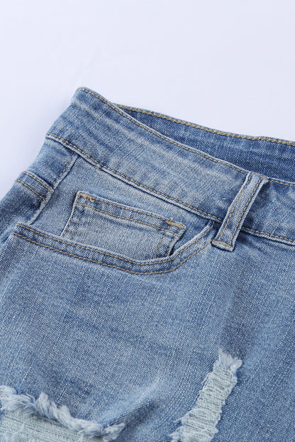 Vintage Faded and Distressed Denim Shorts - Bagged Store