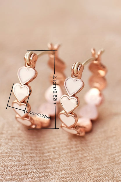 White Heart Shape Plated Alloy Small Hook Earrings - Bagged Store