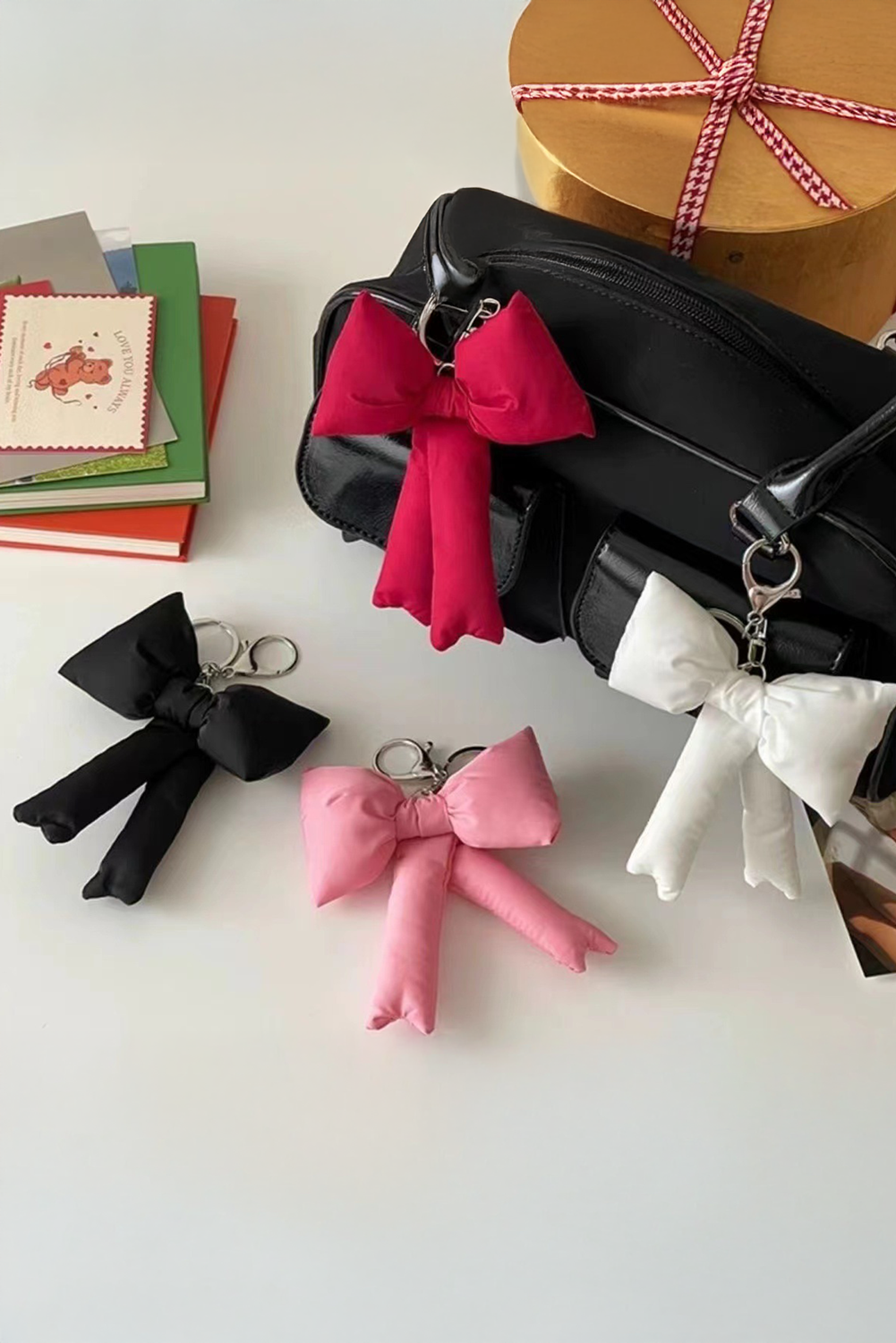 Pink Cute 3D Bow Knot Keychain - Bagged Store