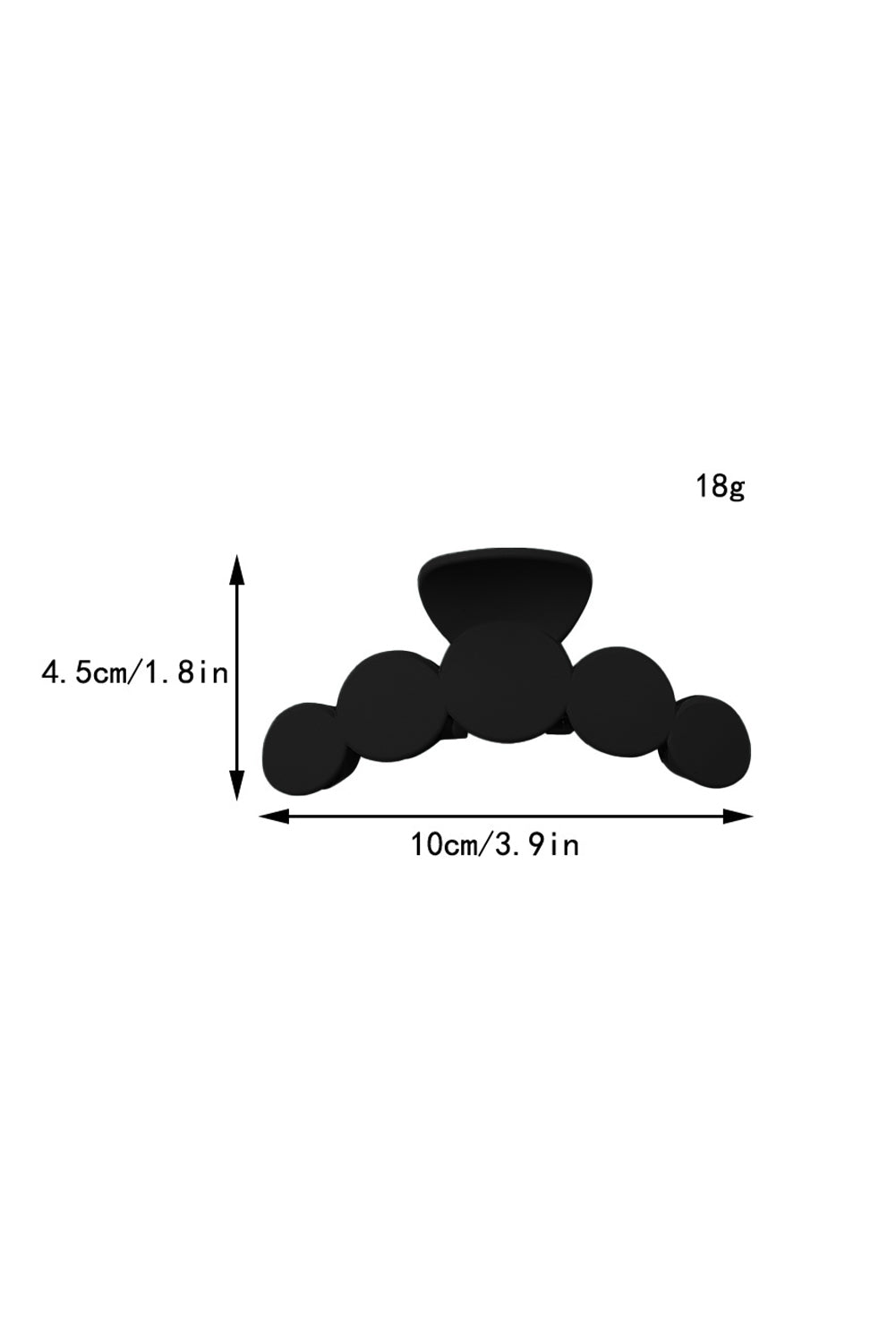 Black Minimalist 5 Circles Frosted Hair Claw Clip - Bagged Store