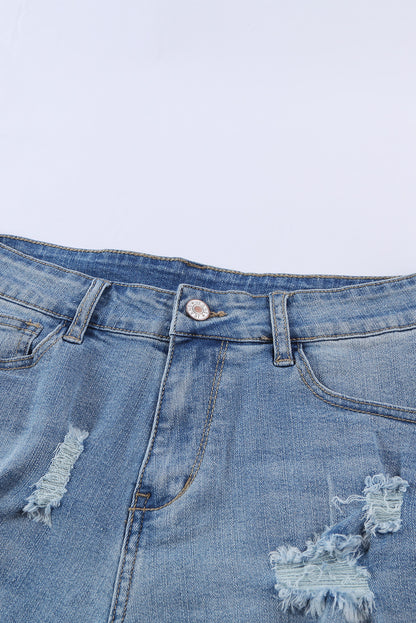 Vintage Faded and Distressed Denim Shorts - Bagged Store