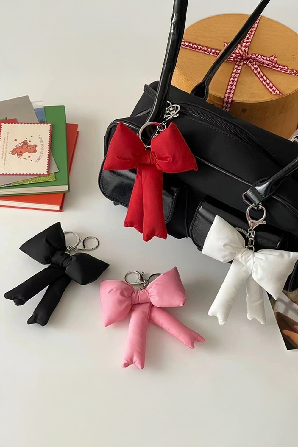 Pink Cute 3D Bow Knot Keychain - Bagged Store