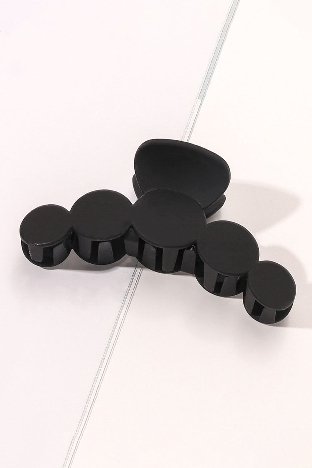 Black Minimalist 5 Circles Frosted Hair Claw Clip - Bagged Store