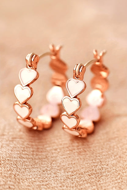 White Heart Shape Plated Alloy Small Hook Earrings - Bagged Store